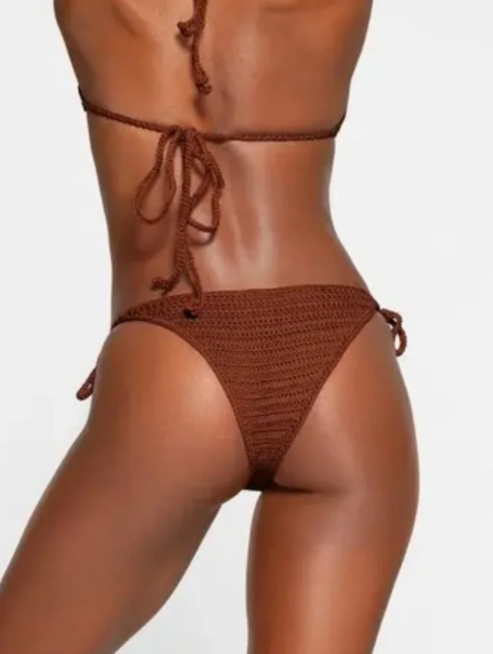 Skims Crochet Swim Tie Bikini Bottom BB-BRF-2812 Jasper Size Medium